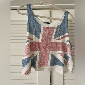 Brandy Melville Union Jack loose crop top